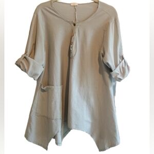 Marisma Made in Italy 100% Cotton‎ Tunic - One Size, 27"-32" Length, 22" Pit...
